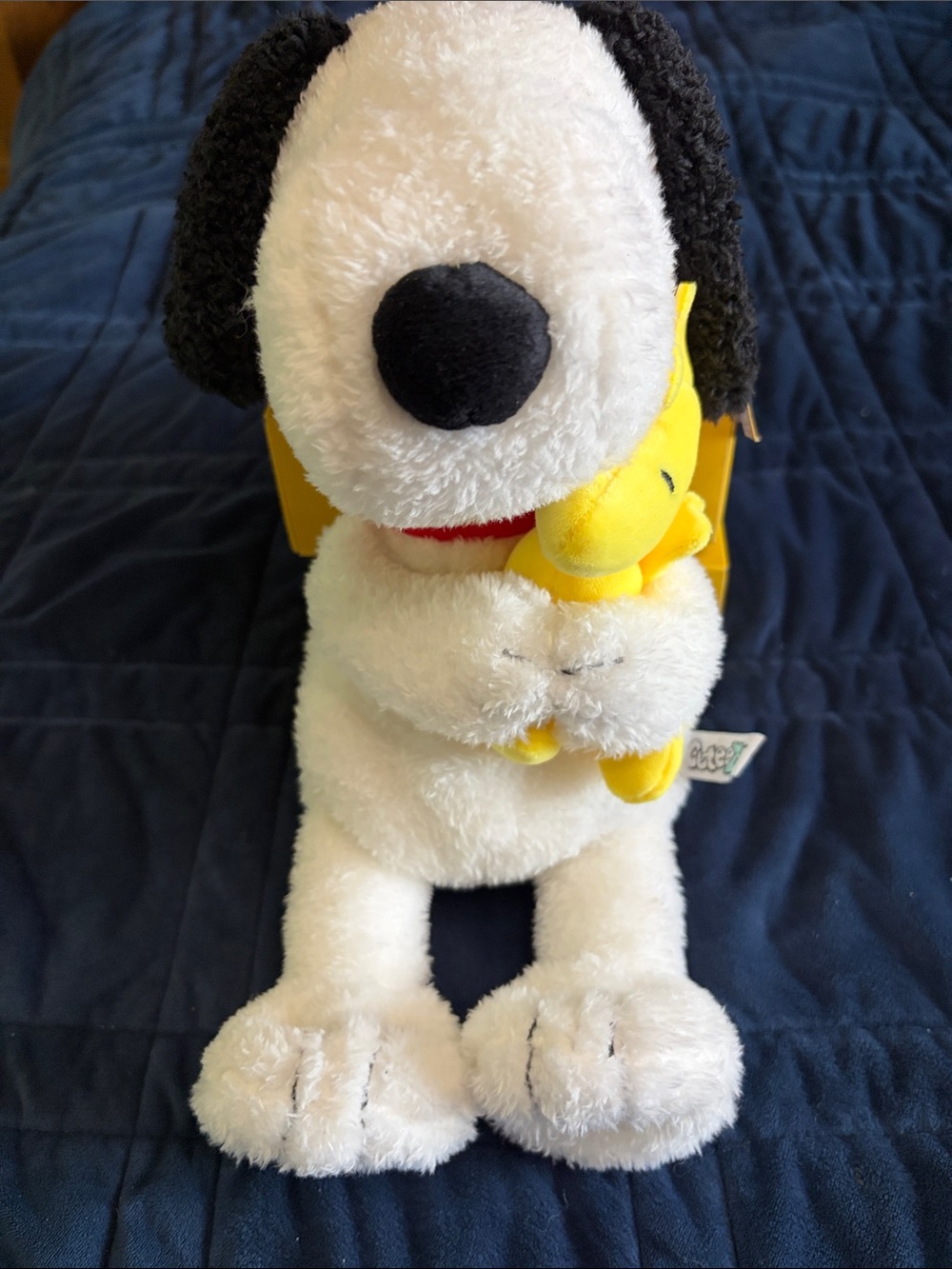 Peanuts Snoopy Plush Dog Toy with Yellow Woodstock - White, Black & Yellow